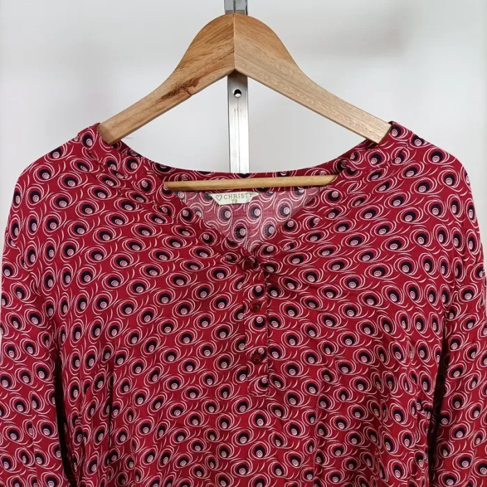 Blouse fluide imprimé rose et bleu Christy – taille T3 – 100 % viscose A1277 - photo numéro 2
