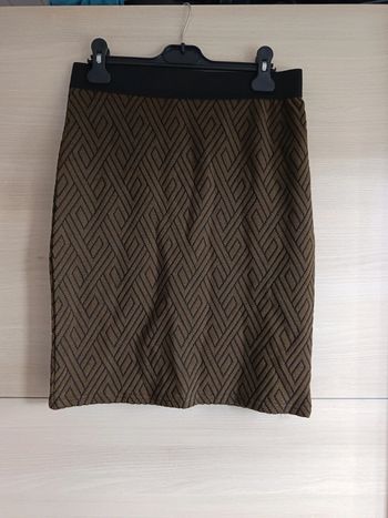 Jupe kaki à motifs S