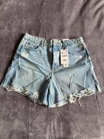 Short en jeans taille haute Zara