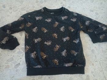 Pull Kiabi 10 ans gris /panthère