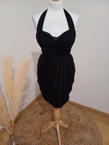 Robe noire plissée moulante Eva & Lola taille S 36