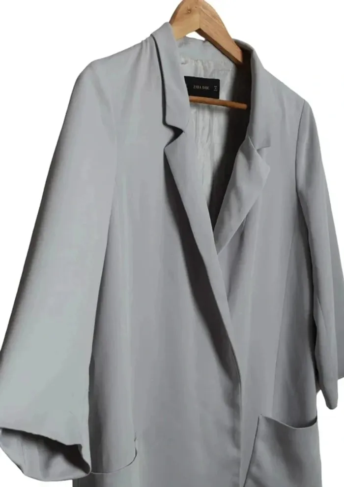 Veste blazer fluide gris parle ZARA Taille S - photo numéro 5