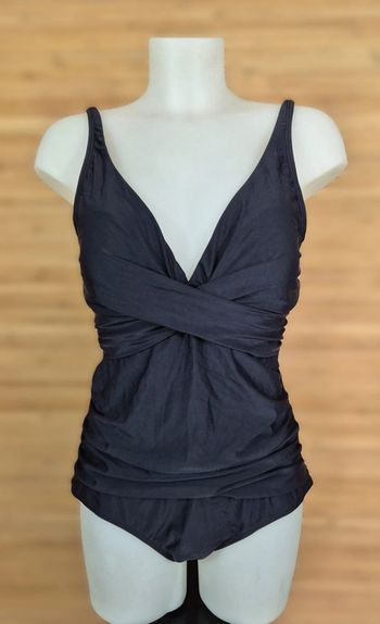 Maillot de bain noir 1 pièce pour femme taille XL tissus croisé