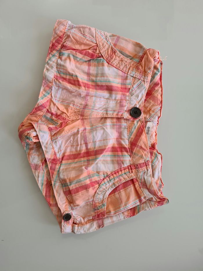 Short carreaux orange