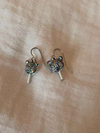 Boucles d’oreilles pendantes strass ourson