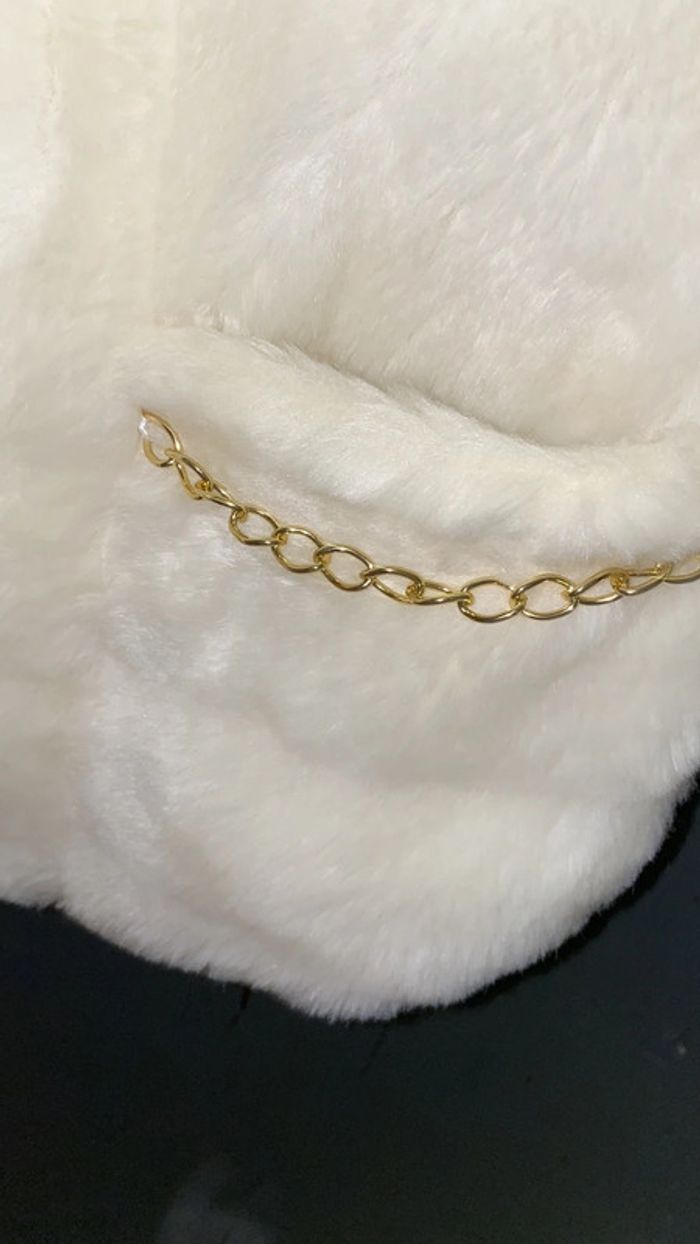 Manteau fausse fourrure ivoire, taille S - photo numéro 3