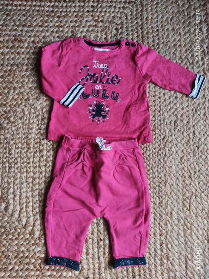 Ensemble fille rose ML 6 mois
