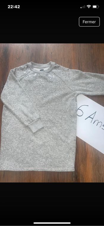 Robe pull grise paillettes