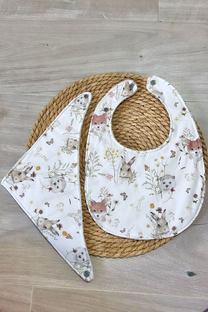 Lot 2 bavoirs animaux fait main