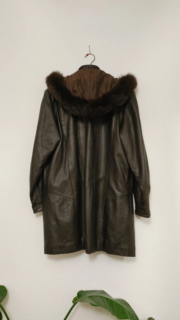 Manteau vintage en cuir Au Renard vintage hiver très chaud - photo numéro 13