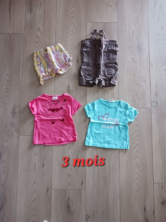 Lot shorts + t-shirts Vertbaudet 3 mois