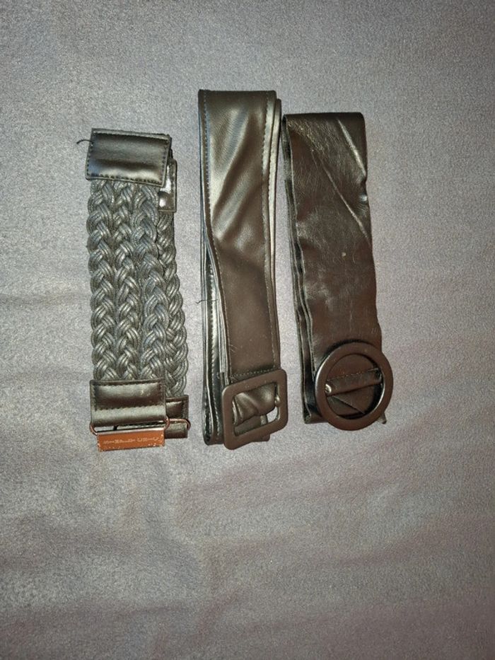 Lot de 3 ceintures noires - photo numéro 2