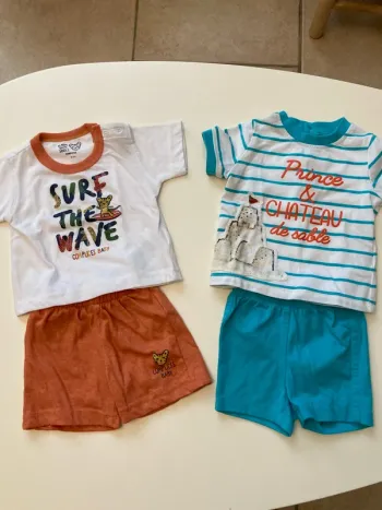 Lot de 2 ensemble short/tee shirt 3 Mois neufs