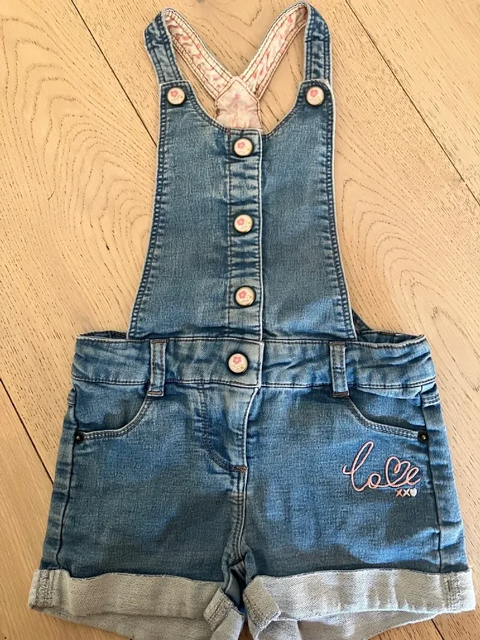 Salopette courte en jeans + haut sans manche 3 ans Sergent Major - photo numéro 9