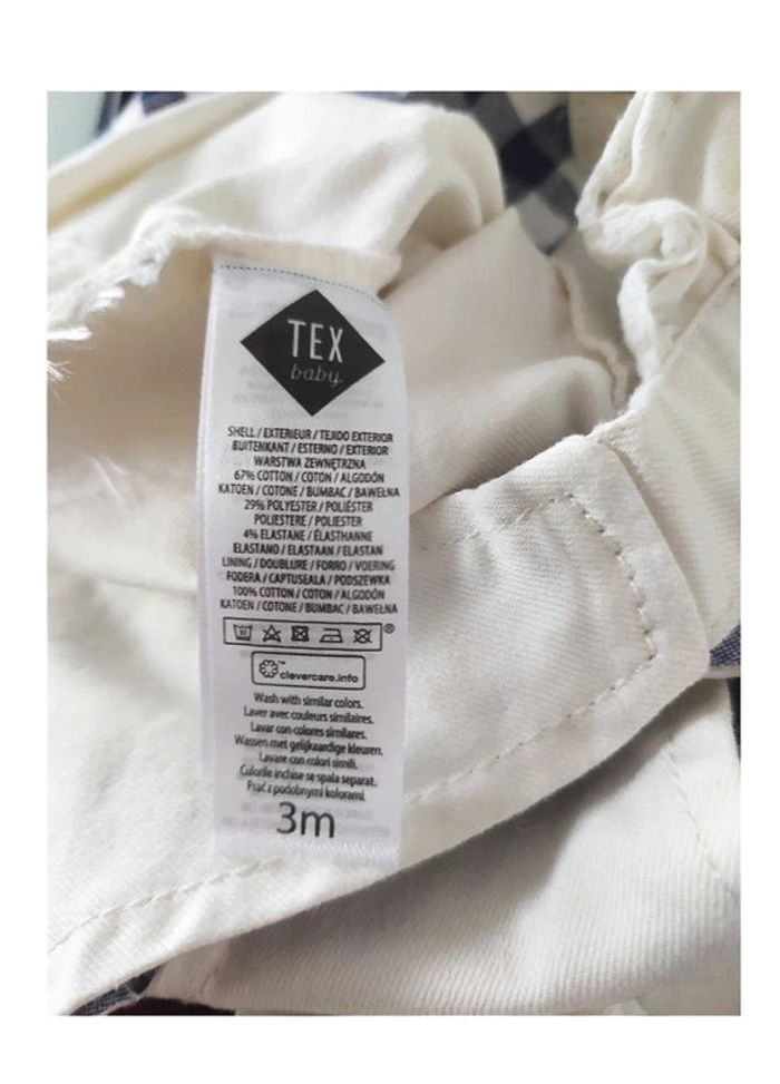 Salopette bébé fille coton beige clair 3 mois Tex Baby mi-saison - photo numéro 4