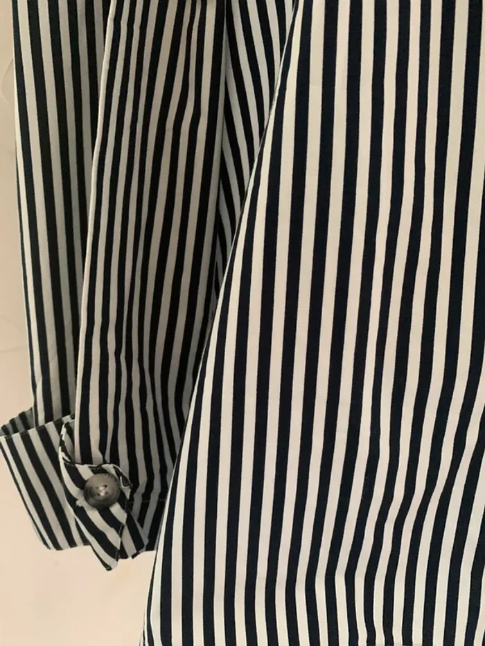 Chemise Zara oversize rayé bleu et blanc taille L - photo numéro 12