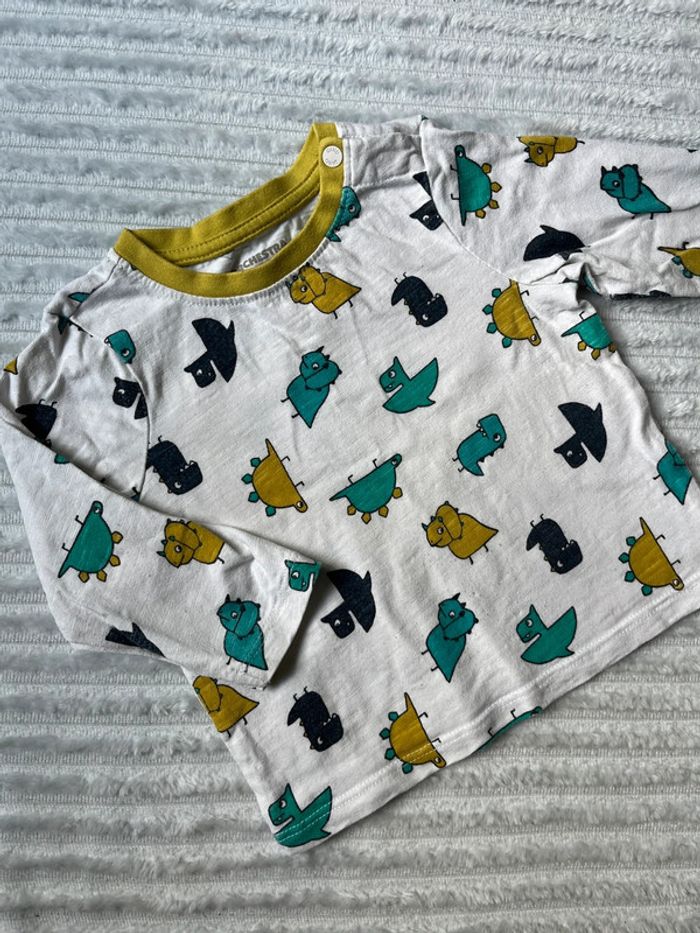 Teeshirt manches longues orchestra dinosaures 12 mois - photo numéro 2