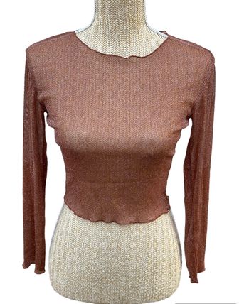 Haut en Maille Pailletée Marron Momokrom Taille XS Neuf et Authentique