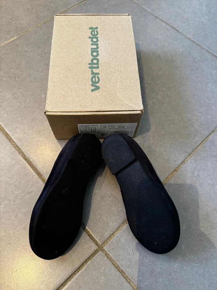 Ballerines en cuir avec élastique de serrage - Vertbaudet - Tête de chat - Bleu marine - 28 - photo numéro 5