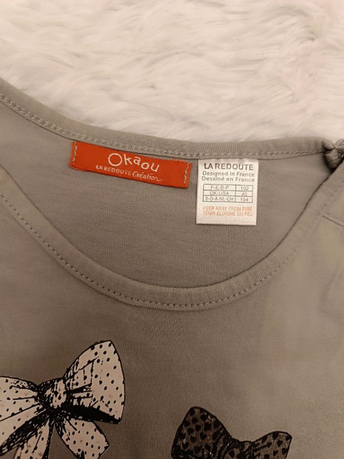 Tshirt manches longues noeuds papillons T. 4 ans Okaou - photo numéro 3
