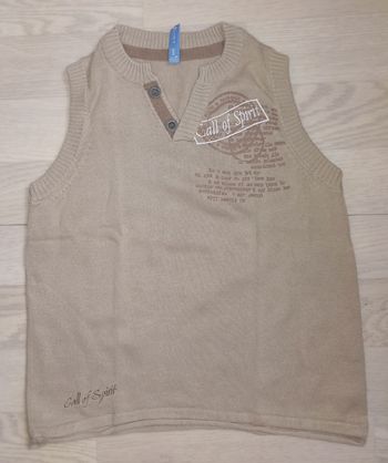 Pull sans manches beige Gémo 
T. 8 ans
