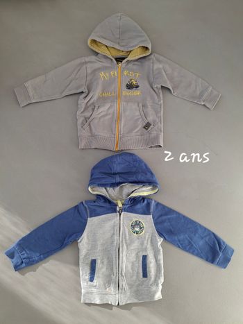 Lot de 2 sweats à capuche 2A