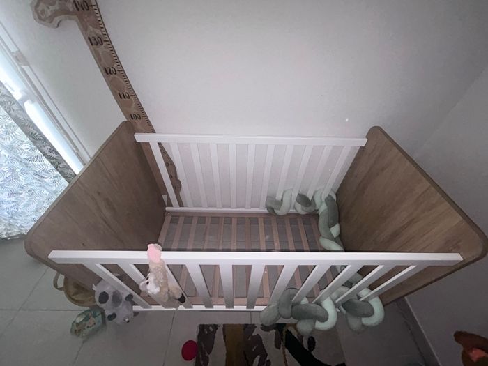 Lit bébé à barreaux en bois Noah 60x120 cm - photo numéro 3