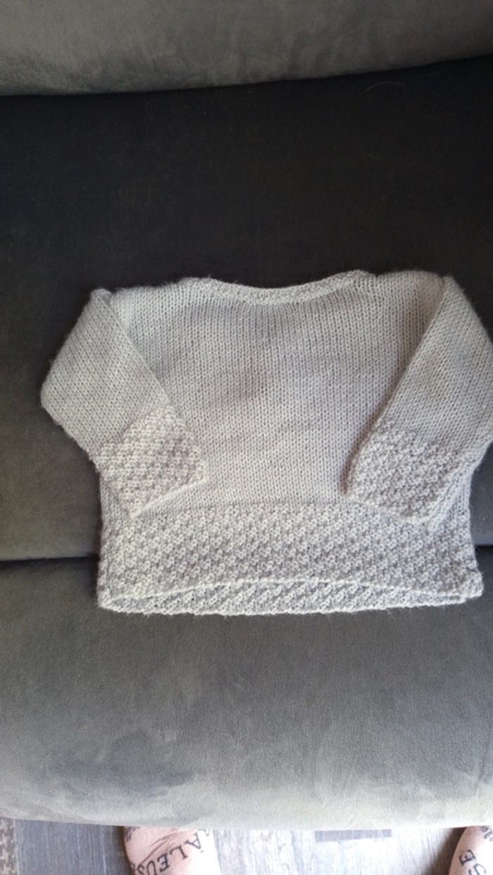 Gilet mixte gris fait main - photo numéro 2