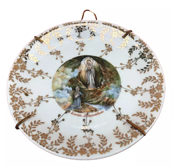 Assiette porcelaine  Lourdes L' Apparition Limoges A.L France