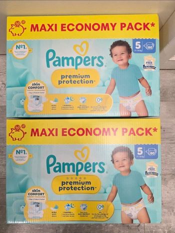 🍼 Pampers Premium Protection T5 Lot de 2 × 80 couches (11–16 kg)
