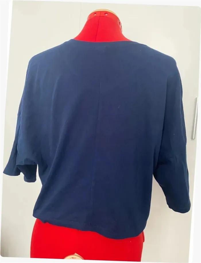 T-shirt court bleu marine col v Reebok - photo numéro 4