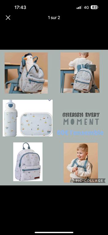 Set repas + sac enfant Little dutch