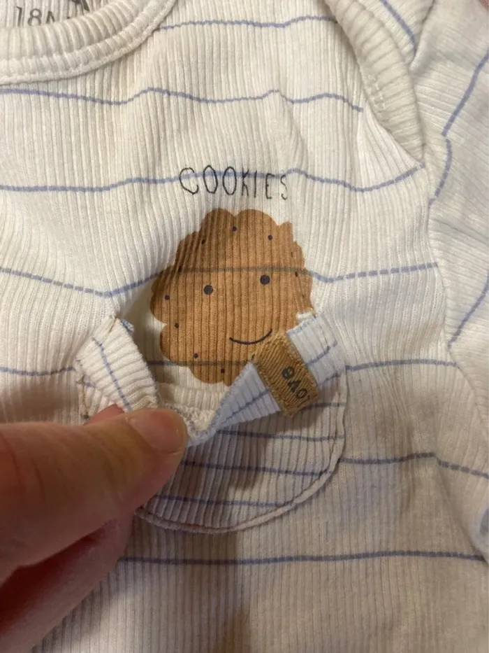 Body bébé Kiabi rayé 18 mois – motif cookie 🍪 - photo numéro 3