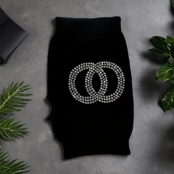 mitaines femme strass noire