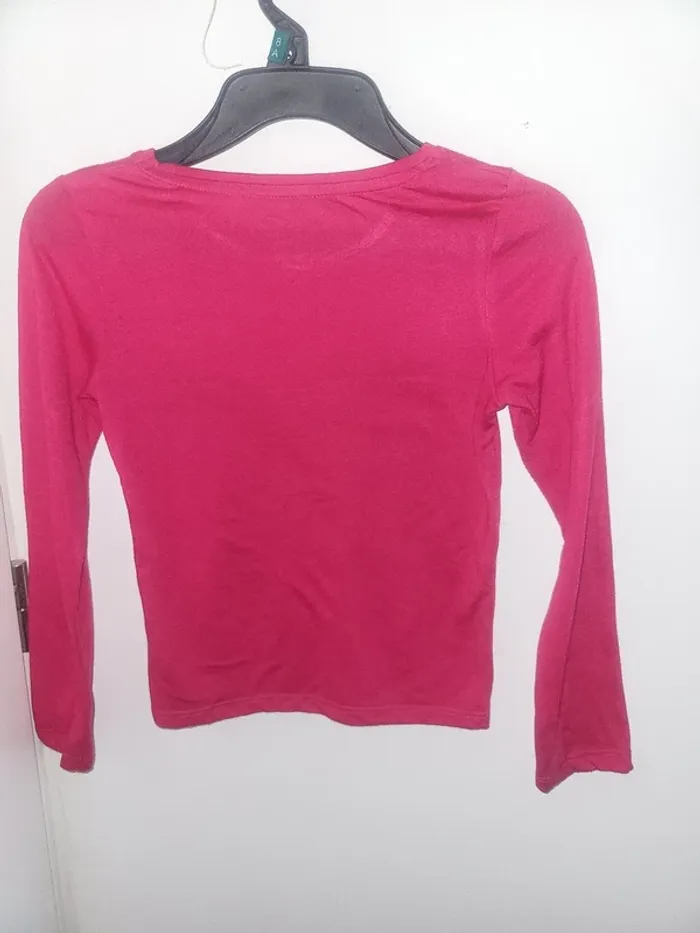 T-shirt manches longues rose La Halle Taille 8 ans - photo numéro 2