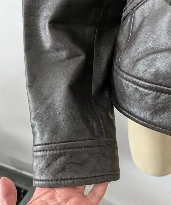 Veste zippée marron en cuir véritable - Saint Hilaire - taille 42 - photo numéro 10
