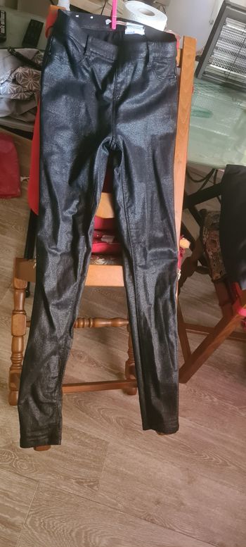 Pantalon noir irisé Effet enduit scintillant