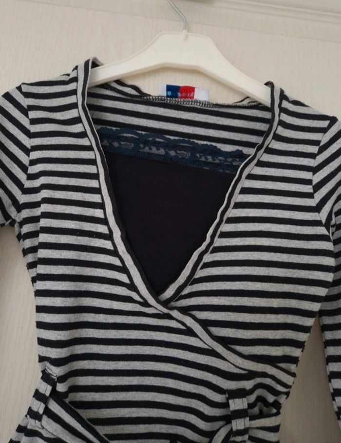 Haut a manche longue noir et gris fille 8 ans Teen's moving - photo numéro 2