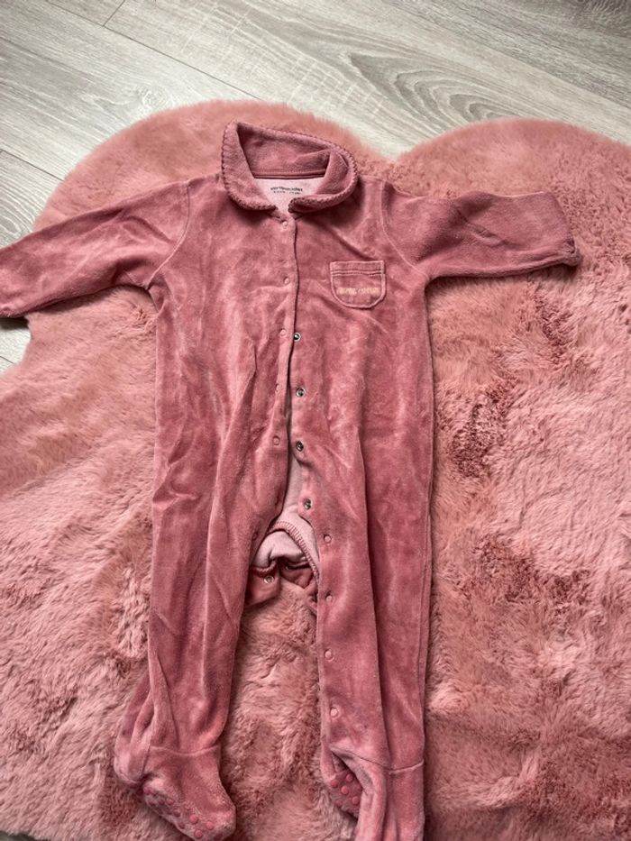 Lot 4 pyjamas 1 pièce velours bébé fille 9 mois - photo numéro 7