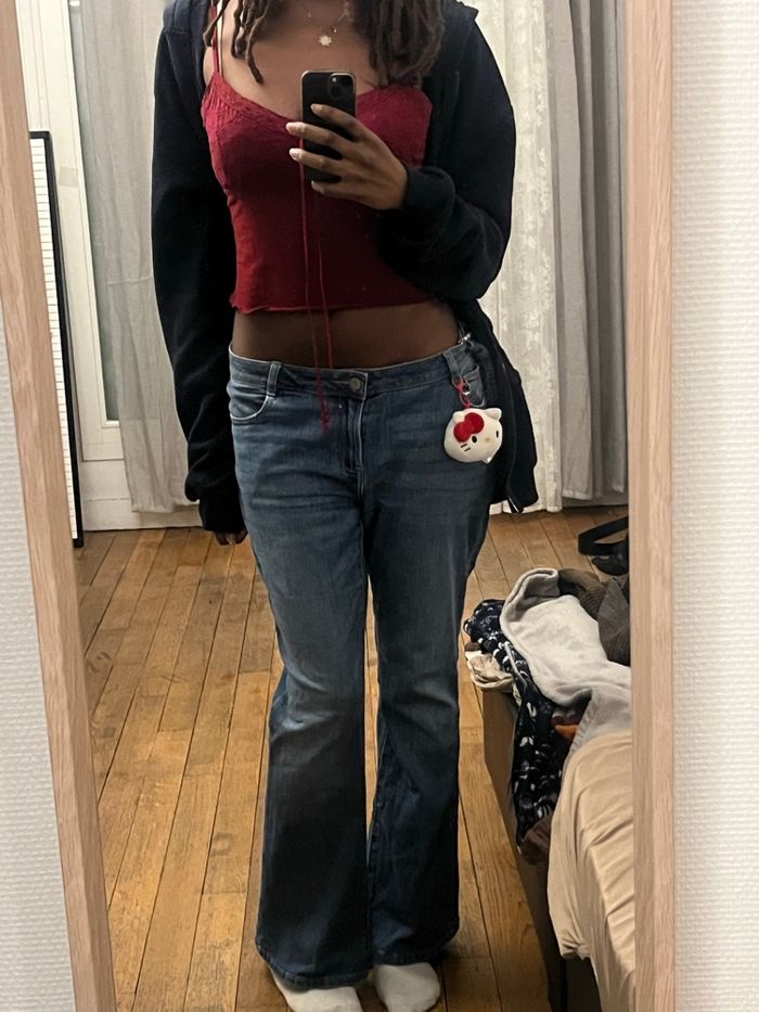 Jean évasé vintage bleu