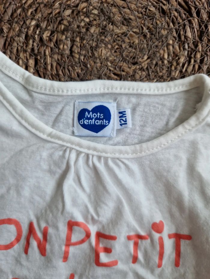 Joli tee-shirt manches longues taille 12 mois - photo numéro 3