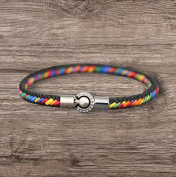 Bracelet tressé arc-en-ciel pride rainbow 