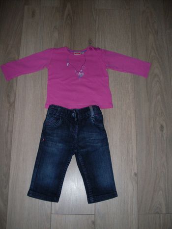 ensemble MEXX jeans + haut 6/9 mois