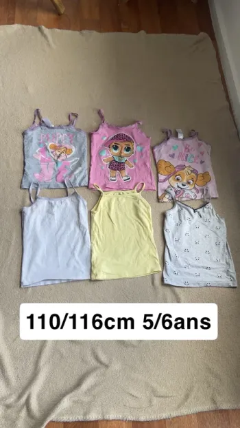 Lot de 6 débardeur fille 5/6ans