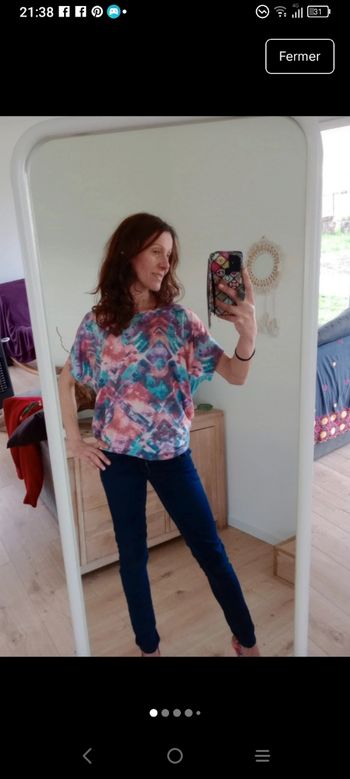 T-shirt femme 44 multicolore c79