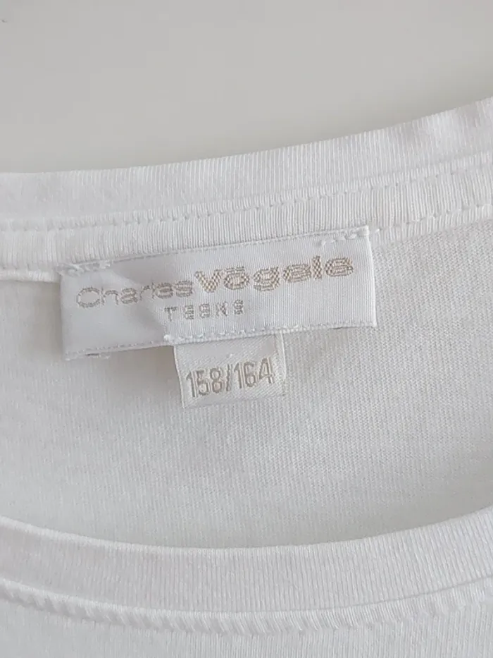 T-shirt Blanc Imprimé d'Été - photo numéro 3