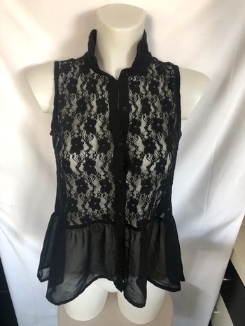 Blouse sans manches H&M en dentelle noire taille 36 / S comme neuve