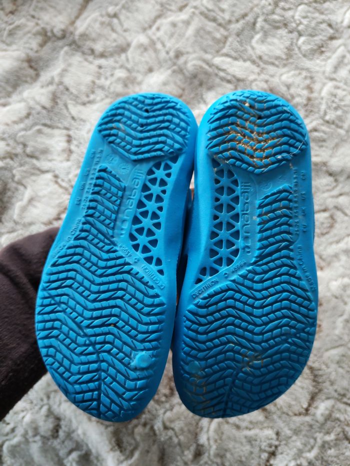 Chaussures Sandales Piscine Enfant SLAP 100 BASIC Bleu Vert - photo numéro 5