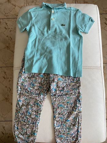 Ensemble polo Lacoste et pantalon liberty Bonpoint 4 ans