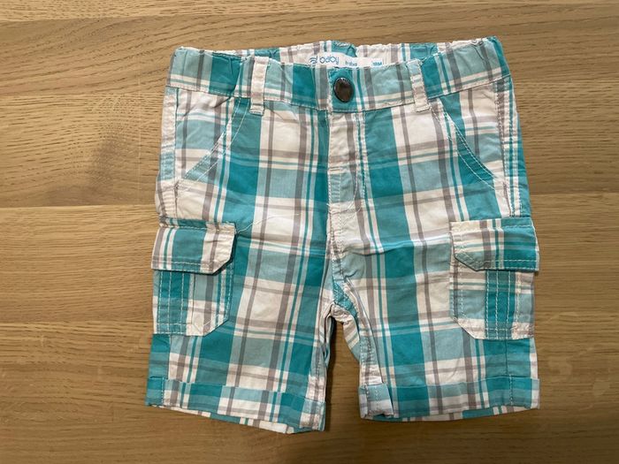 Short blanc et turquoise gémo 18 mois